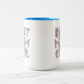 グレーキツネママとカブ最高の- Mom Ever ツートーンマグカップ (中央)