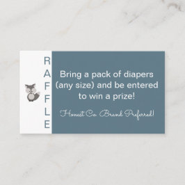 グレーキツネ – ベビーシャワーおむつラッフルチケットエンクロ エンクロージャーカード