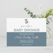 グレーキツネ – ベビーシャワー7x5 （水平）招待状 招待状 (スタンド正面)