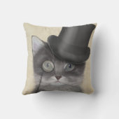 グレーキャットとトップハット クッション (裏面)