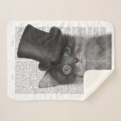 グレーキャットとトップハット シェルパブランケット (正面(横))