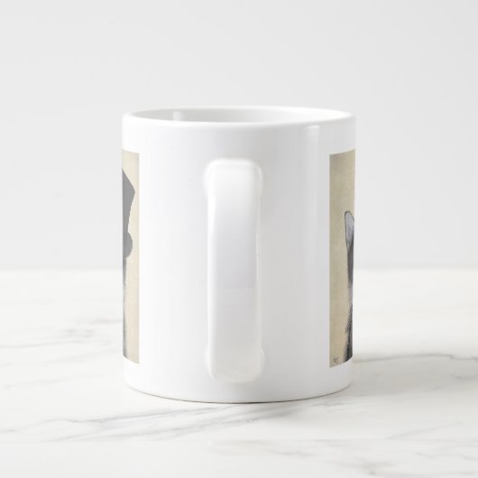 グレーキャットとトップハット ジャンボコーヒーマグカップ (裏面)