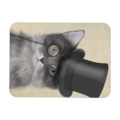 グレーキャットとトップハット マグネット (横)