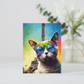 グレーキャットインパリ ポストカード (スタンド正面)