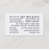 グレーキャットオングラスペット養子縁組イベント広告ズ 名刺 (裏面)