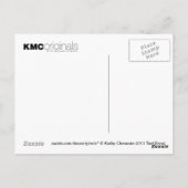 グレーキャットグリーンアイズオンベッドポストカードオリジナル ポストカード (裏面)