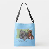 グレーキャットテディベア クロスボディバッグ (裏面)