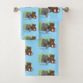 グレーキャットテディベア バスタオルセット (インサイチュ)