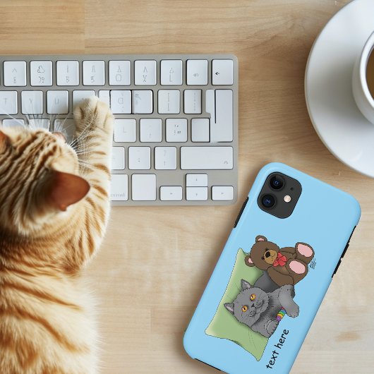 グレーキャットテディベア Case-Mate iPhoneケース