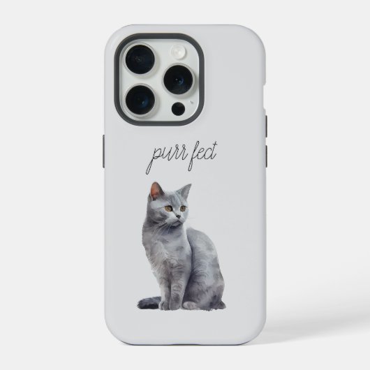 グレーキャットパー iPhoneケース (裏面)