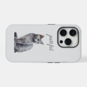 グレーキャットパー iPhoneケース (裏面横)