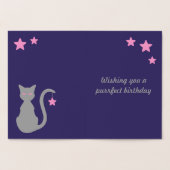 グレーキャットフォイル誕生日カード 箔カード (内部)