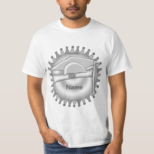 グレーキャップの卒業ペナントTシャツ Tシャツ (正面)