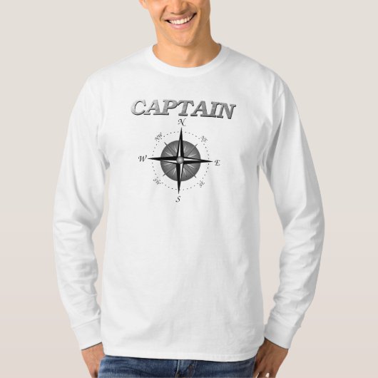 グレーキャプテンウィズコンパスバラ Tシャツ (正面)