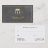 グレーキャンバスゴールデンフレーム、ハンズマッサージセラピー 予約カード (正面/裏面)