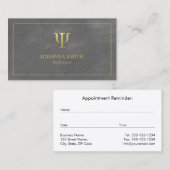 グレーキャンバスゴールデンフレーム、心理学者Psiシンボル 予約カード (正面/裏面)