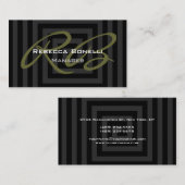 グレーキュービックスパイラルパターンモノグラム名刺 名刺 (正面/裏面)