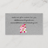 グレーキルティングと裁縫マシン名刺 名刺 (裏面)