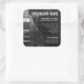 グレーギターバンドミュージシャンスクエアプロモステッカー スクエアシール (バッグ)