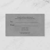 グレーギフト証明書のユーカリ 名刺 (裏面)