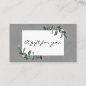 グレーギフト証明書のユーカリ 名刺 (正面)