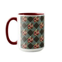 グレーギンガムアンドバーガンディフローラカントリー