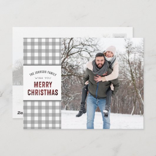 グレーギンガムメリークリスマス2枚 シーズンポストカード (正面/裏面)