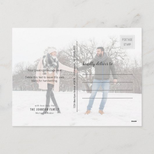 グレーギンガムメリークリスマス2枚 シーズンポストカード (裏面)