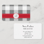 グレーギンガム、ギンガムパターン、幾何学模様 名刺 (正面/裏面)