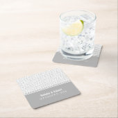 グレーギークシックバイナリコード紙コースター スクエアペーパーコースター (インサイチュ)