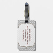 グレークォーターフォイルラティモノグラムラゲッジタグ ラゲッジタグ (裏面縦)