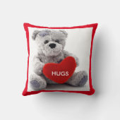 グレークマとハートバレンタイン枕 クッション (裏面)