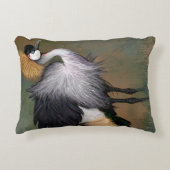 グレークラウンドクレーンバードアクセントピロー アクセントクッション (正面)