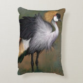 グレークラウンドクレーンバードアクセントピロー アクセントクッション (裏面(縦))