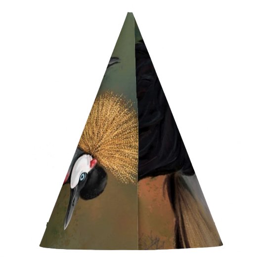 グレークラウン付きクレーンバードパーティー帽子 パーティーハット (裏面)