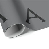 グレークラシカルシンプルモノグラム追加イニシャル ラッピングペーパー (ロールコーナー)