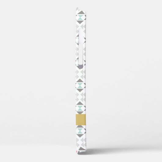 グレークラシックで表示されたジオメトリックパタパーソナライズされたーン Case-Mate iPhoneケース (裏面 / 左)