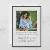 グレークラシックストライプ フォト 卒業発表 招待状 (裏面)