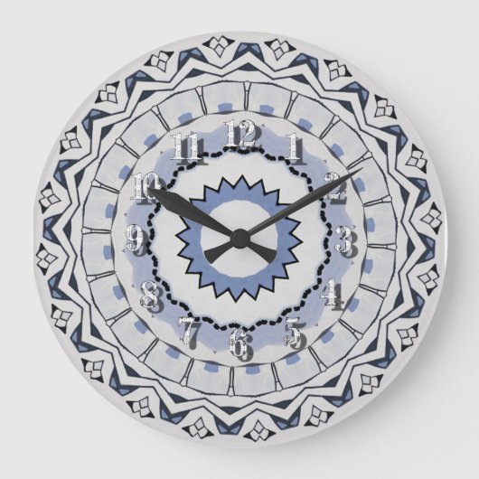 グレークラシックモダンシンプルカラーの線 ラージ壁時計 (正面)