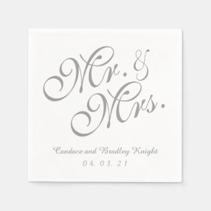 グレークラシック夫人の紙ナプキンス結婚ズ スタンダードカクテルナプキン