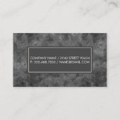 グレークラシック枠 | 黒いテクスチャの背景 予約カード (裏面)