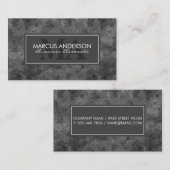 グレークラシック枠 | 黒いテクスチャの背景 予約カード (正面/裏面)