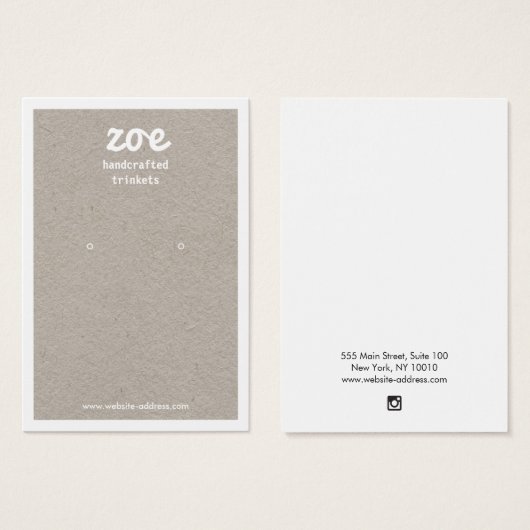 グレークラフトイヤリング表示カード (正面&裏面)