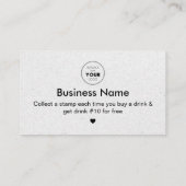 グレークラフト紙かわいいコーヒーカップあなたのロゴを追加 ロイヤリティカード (裏面)