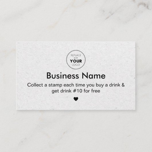 グレークラフト紙かわいいコーヒーカップあなたのロゴを追加 ロイヤリティカード (裏面)