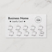 グレークラフト紙かわいいコーヒーカップあなたのロゴを追加 ロイヤリティカード (正面)