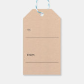 グレークラフト紙の喜びの赤い金ゴールドブラシ付きスクリプト ギフトタグ (裏面)