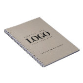 グレークラフト紙ルックラウンドロゴビジネスカスタム ノートブック (右側)