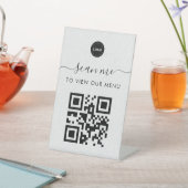グレークラフト非接触型スキャンMe Qrコードメニュー&ロゴ 台座サイン (インサイチュ)