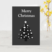 グレークリスマスカーおもしろいドの色合い カード (黄色い花)